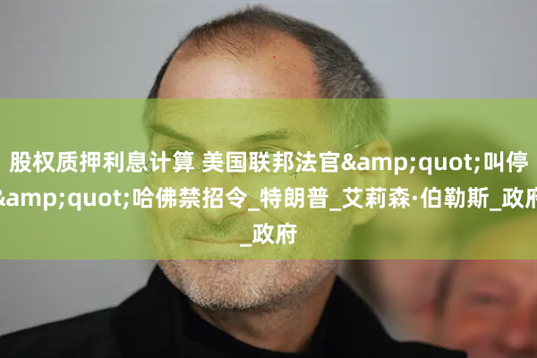 股权质押利息计算 美国联邦法官&quot;叫停&quot;哈佛禁招令_特朗普_艾莉森·伯勒斯_政府